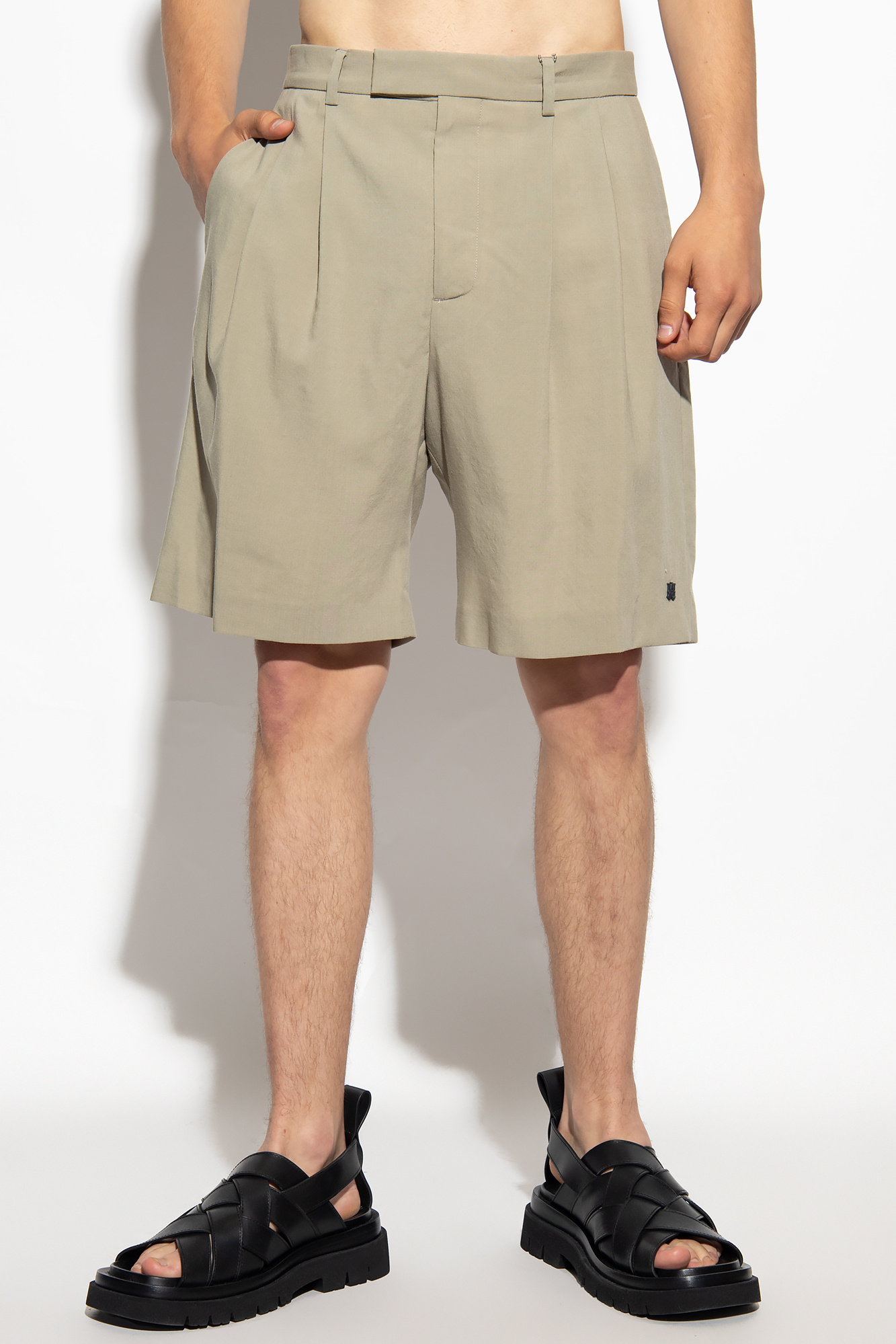 Mens pleated store cargo shorts